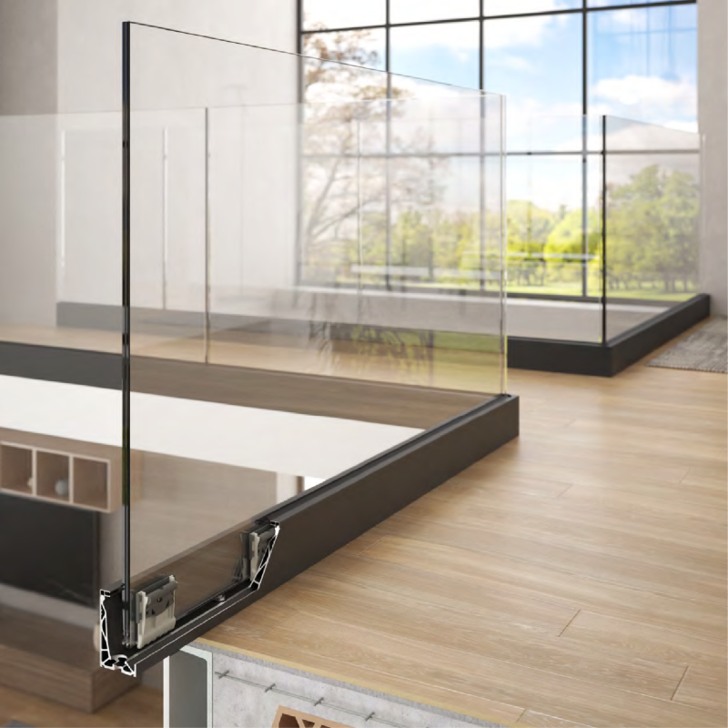 Garde-corps en verre 810 LM installation sur escaliers